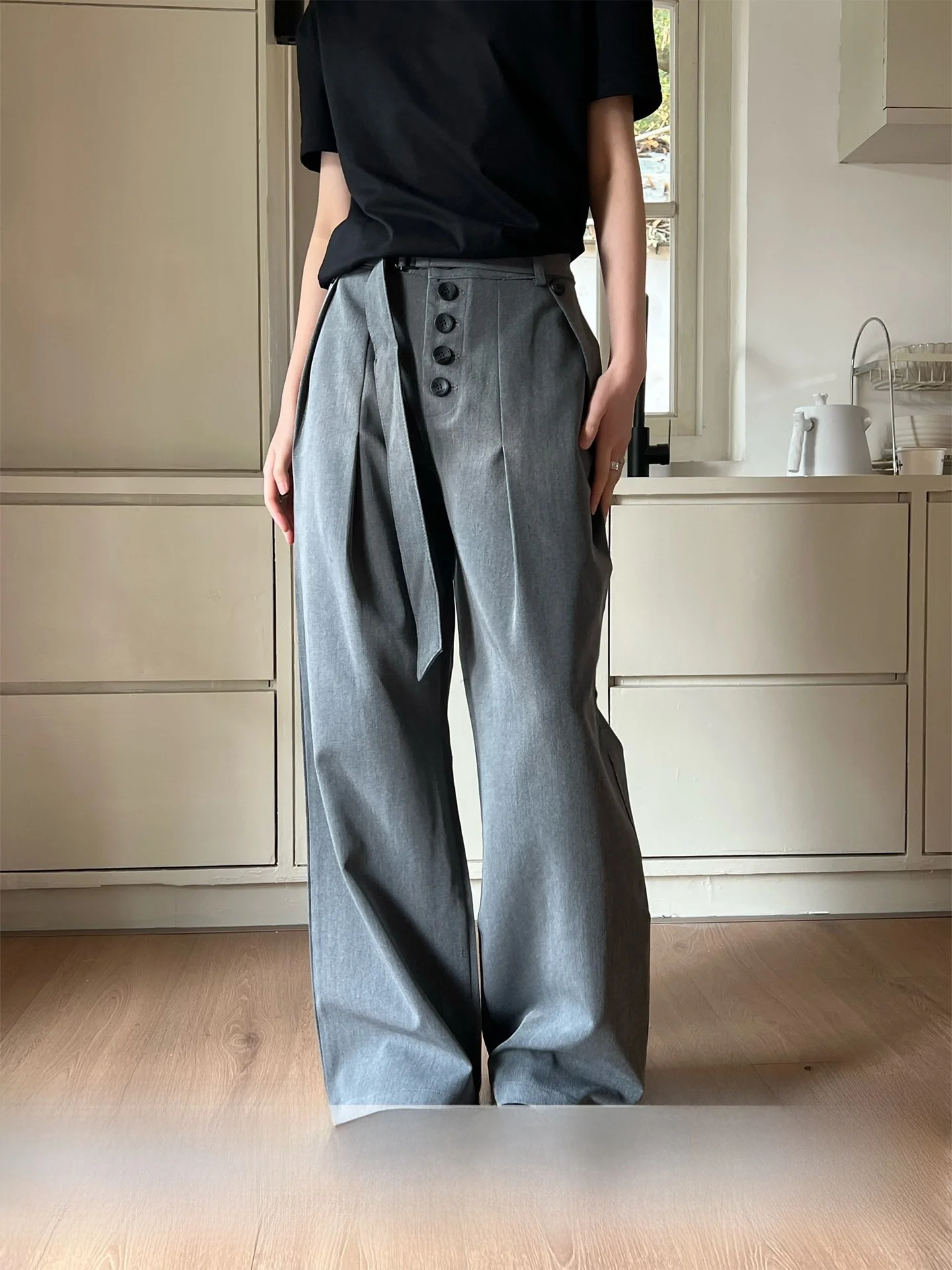 High Waist Straight Leg Grey Suit Pants Vintage Retro Button Detail Men Women Style No Nightingale Fashion Commute Ready
High Waist Straight Leg Grey Suit Pants Vintage Retro Button Detail Men Women Style No Nightingale Fashion Commute Ready