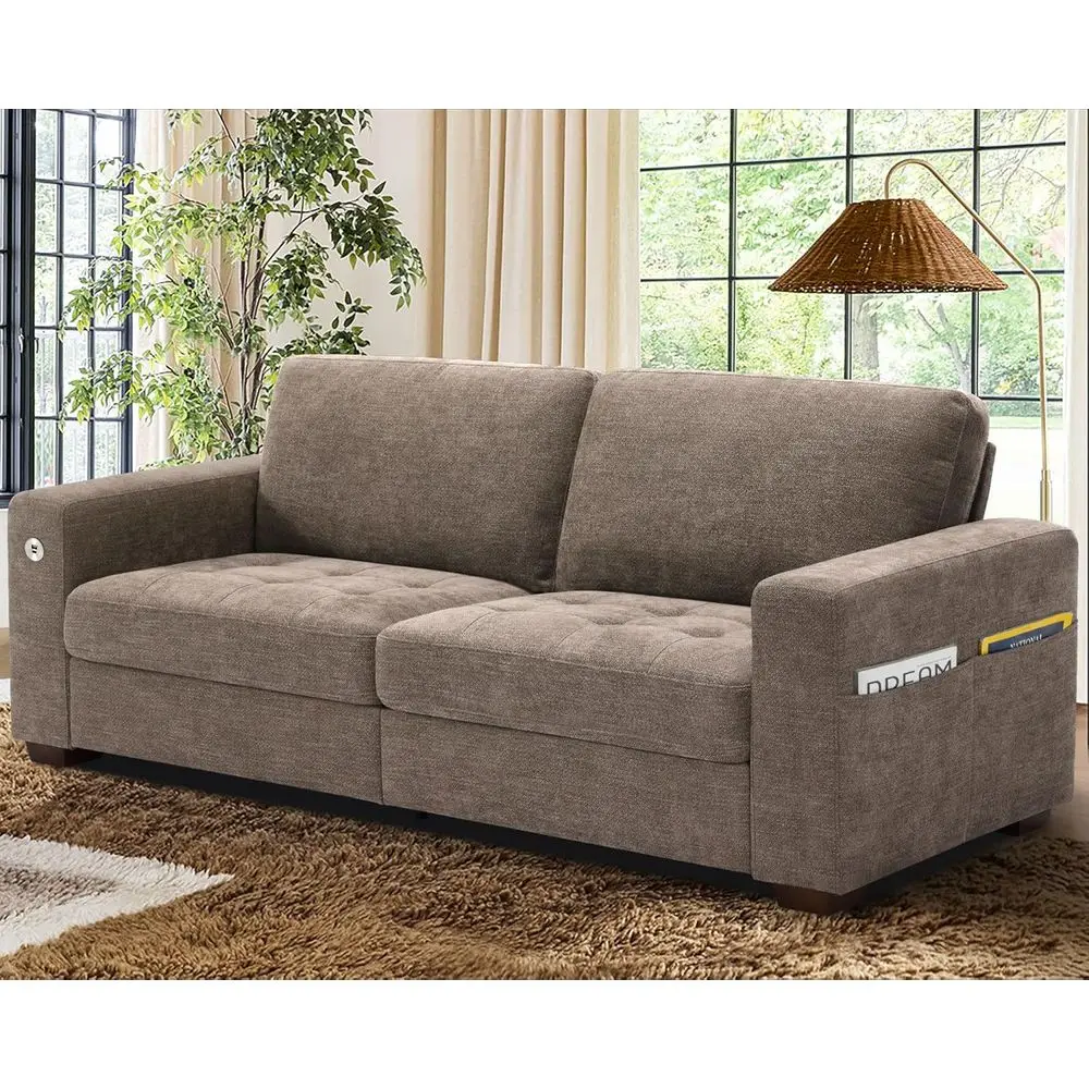 Chenille Loveseat Couch Set, Small Sofa, 3-Seater Sofa, USB Charging, Removable Cover, Solid Wood, Easy to Install, 89 Brown
Chenille Loveseat Couch Set, Small Sofa, 3-Seater Sofa, USB Charging, Removable Cover, Solid Wood, Easy to Install, 89 Brown