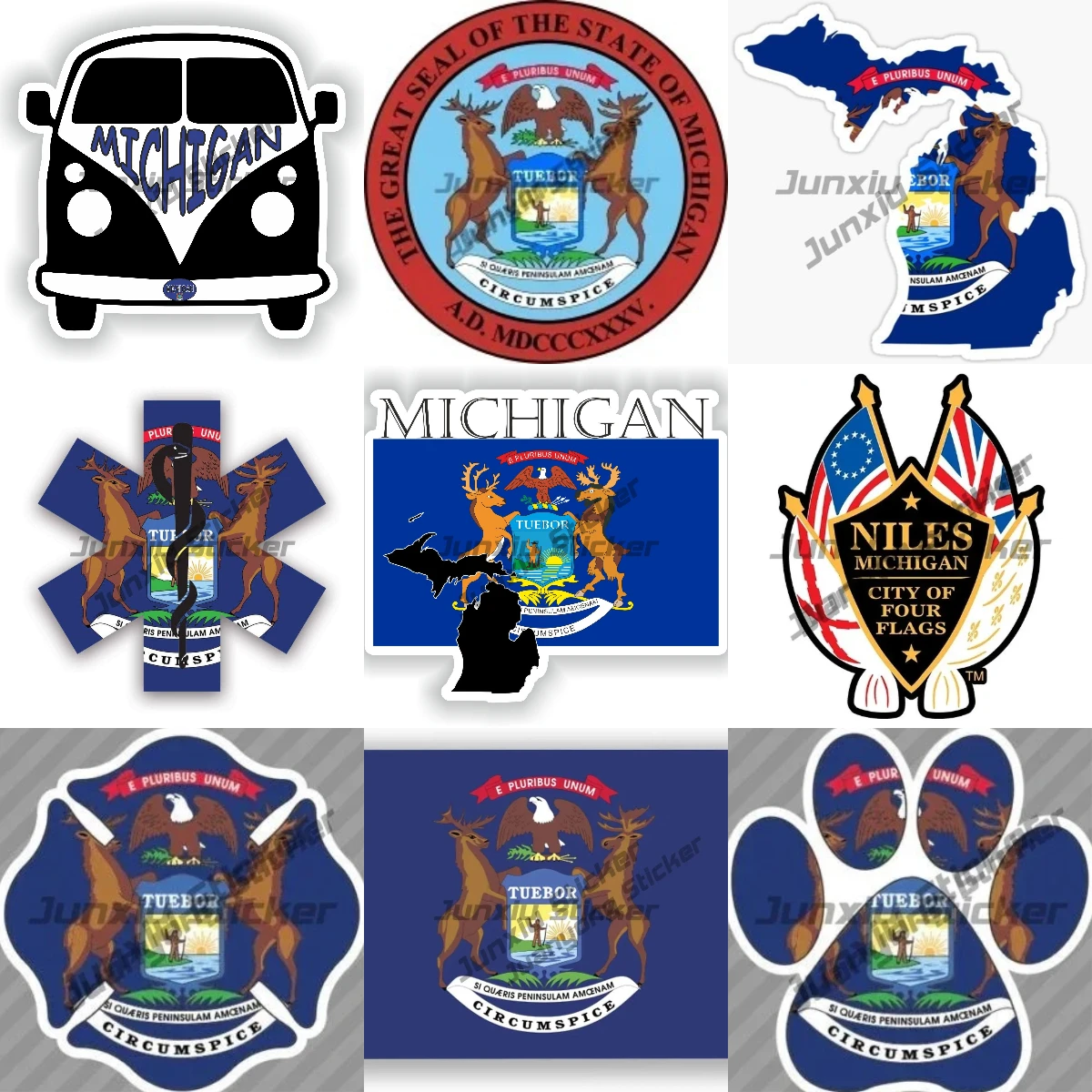 Creative Michigan State Flag Stickers Michigan Van Map Premium Quality Vinyl Decal Cover Scratches Decoration for Bumper Laptop
Creative Michigan State Flag Stickers Michigan Van Map Premium Quality Vinyl Decal Cover Scratches Decoration for Bumper Laptop