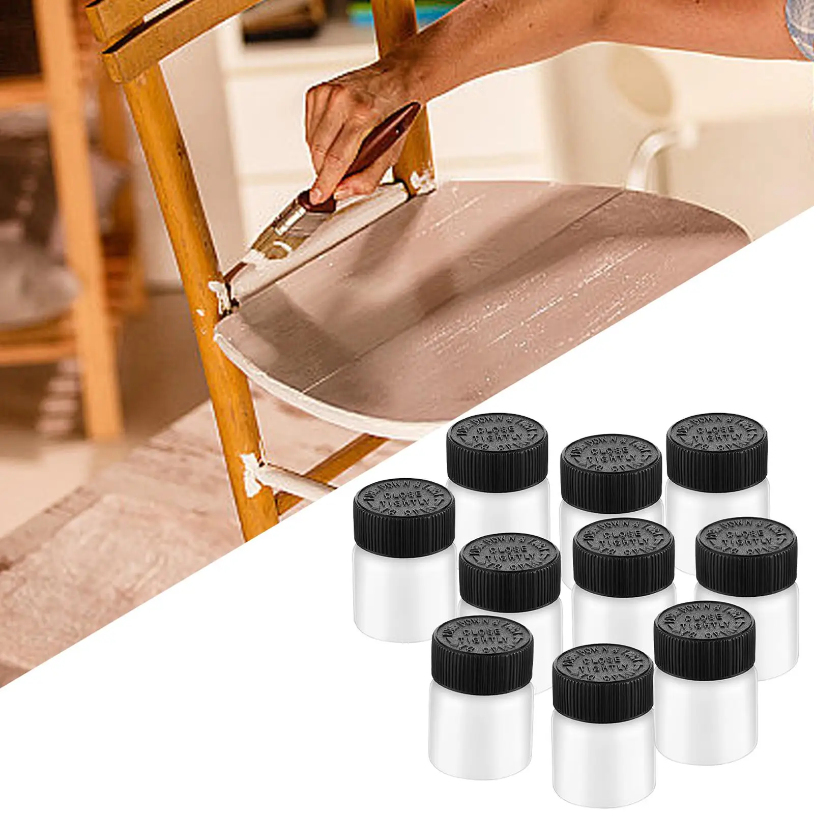 10Pcs Leftover Paint Container 1 Ounce Fluid Capacity with Paint Mixing Balls Car Scratches Repair Empty Touch up Paint Bottle
10Pcs Leftover Paint Container 1 Ounce Fluid Capacity with Paint Mixing Balls Car Scratches Repair Empty Touch up Paint Bottle