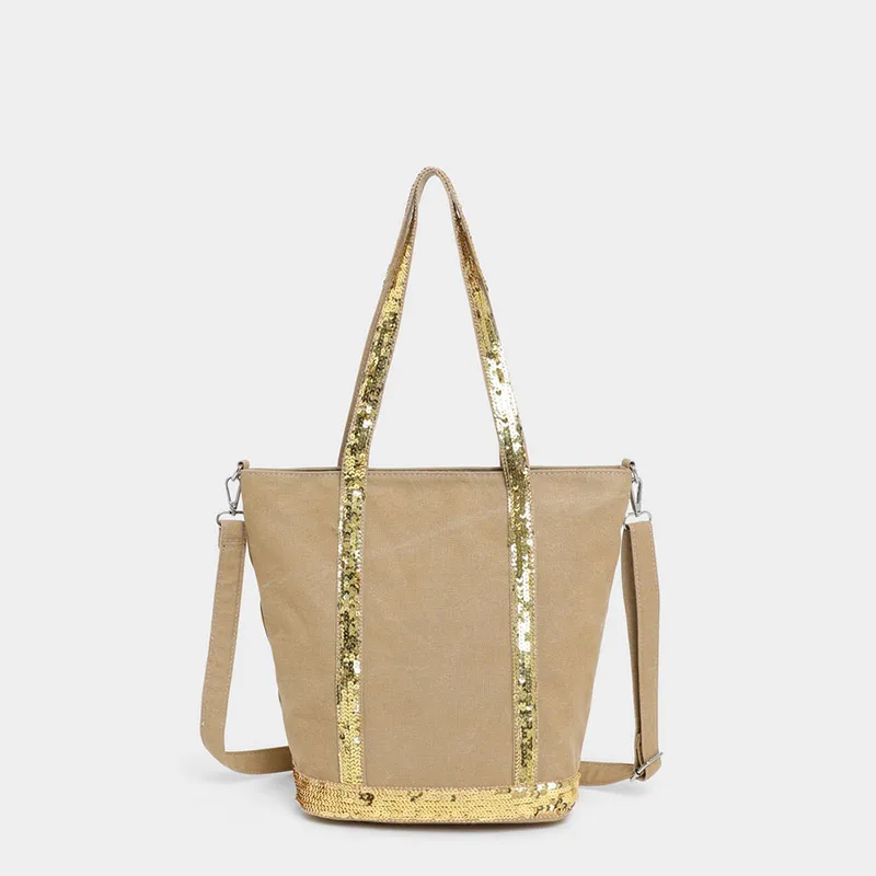 Sequined Canvas Bag Fashion Brand Large Capacity Tote Bag Contrast Color Retro Shoulder Bag Commuting Travel Simple MessengerBag
Sequined Canvas Bag Fashion Brand Large Capacity Tote Bag Contrast Color Retro Shoulder Bag Commuting Travel Simple MessengerBag