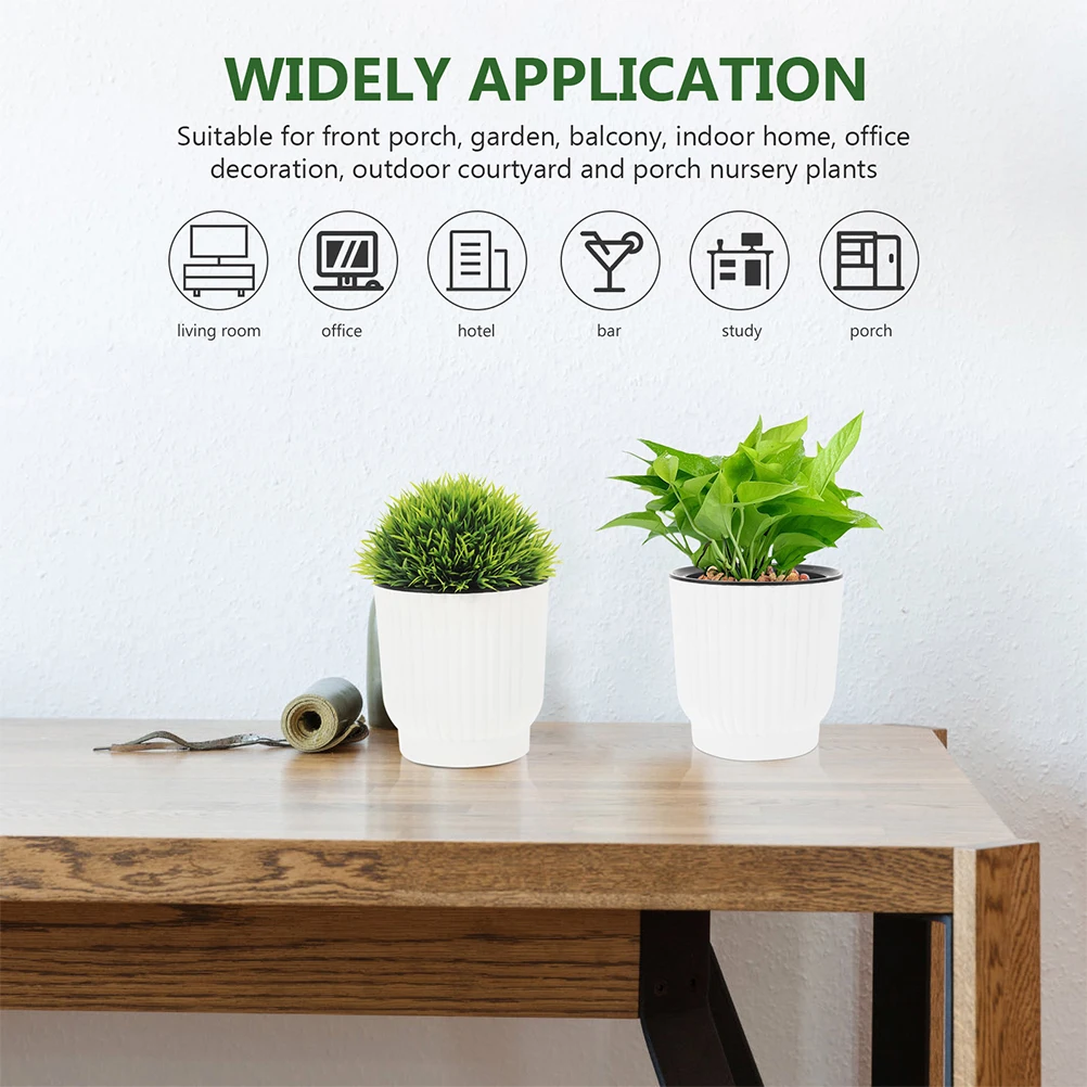 Self-priming Flower Pot Plant Pots Indoor Self-watering Planter Vertical Stripes White
Self-priming Flower Pot Plant Pots Indoor Self-watering Planter Vertical Stripes White
