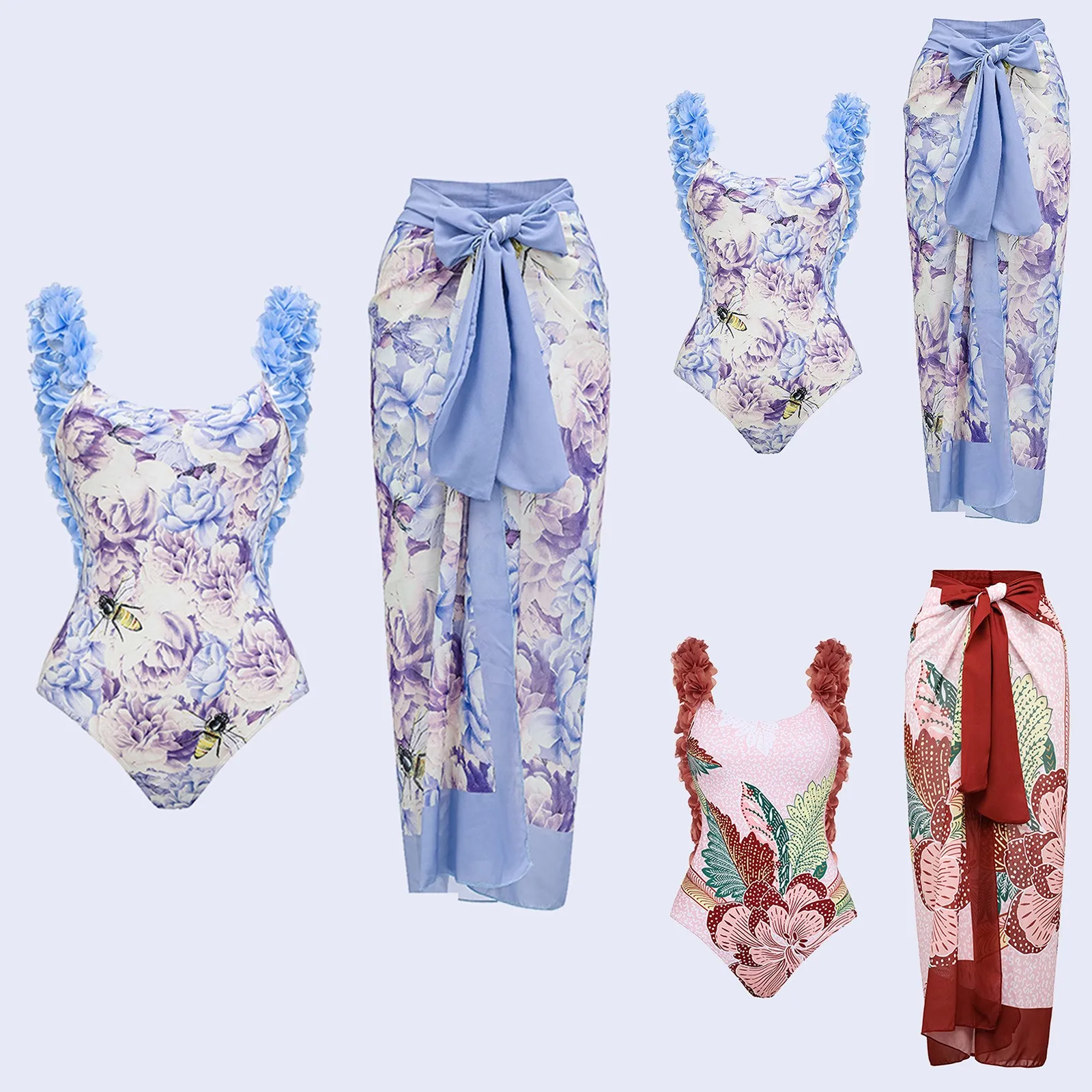 Women's Beach Swimsuit Tropical Ruffle Bikini Swimsuit With Cover Up Wrap Skirt Women Chiffon Tie Wrap Skirt
Women's Beach Swimsuit Tropical Ruffle Bikini Swimsuit With Cover Up Wrap Skirt Women Chiffon Tie Wrap Skirt