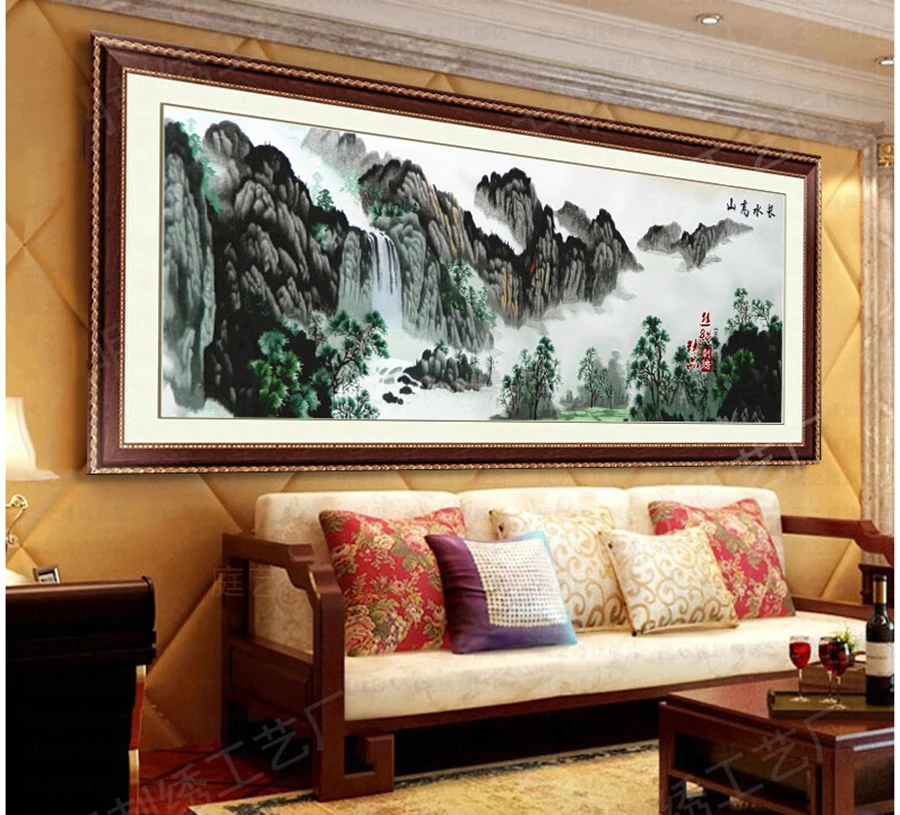 Mural pure silk embroidery landscape painting living room study office tea restaurant interior decoration painting gift SP0105
Mural pure silk embroidery landscape painting living room study office tea restaurant interior decoration painting gift SP0105