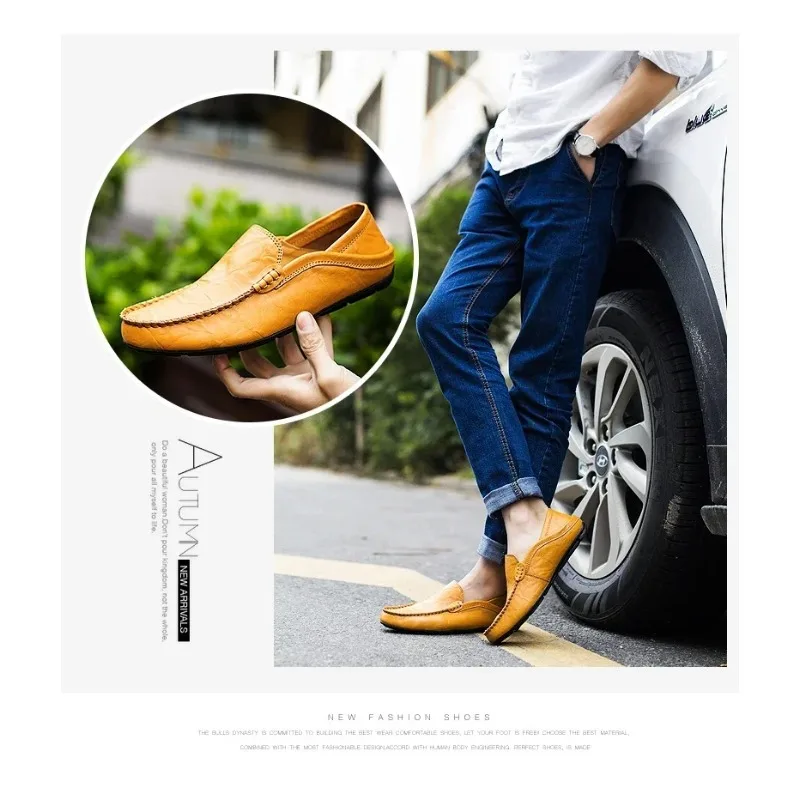 Mens Loafers Moccasins Designer Slip on Boat High Quality Chaussure Homme Plus Size 37-47 Men Shoes Casual Genuine Leather
Mens Loafers Moccasins Designer Slip on Boat High Quality Chaussure Homme Plus Size 37-47 Men Shoes Casual Genuine Leather