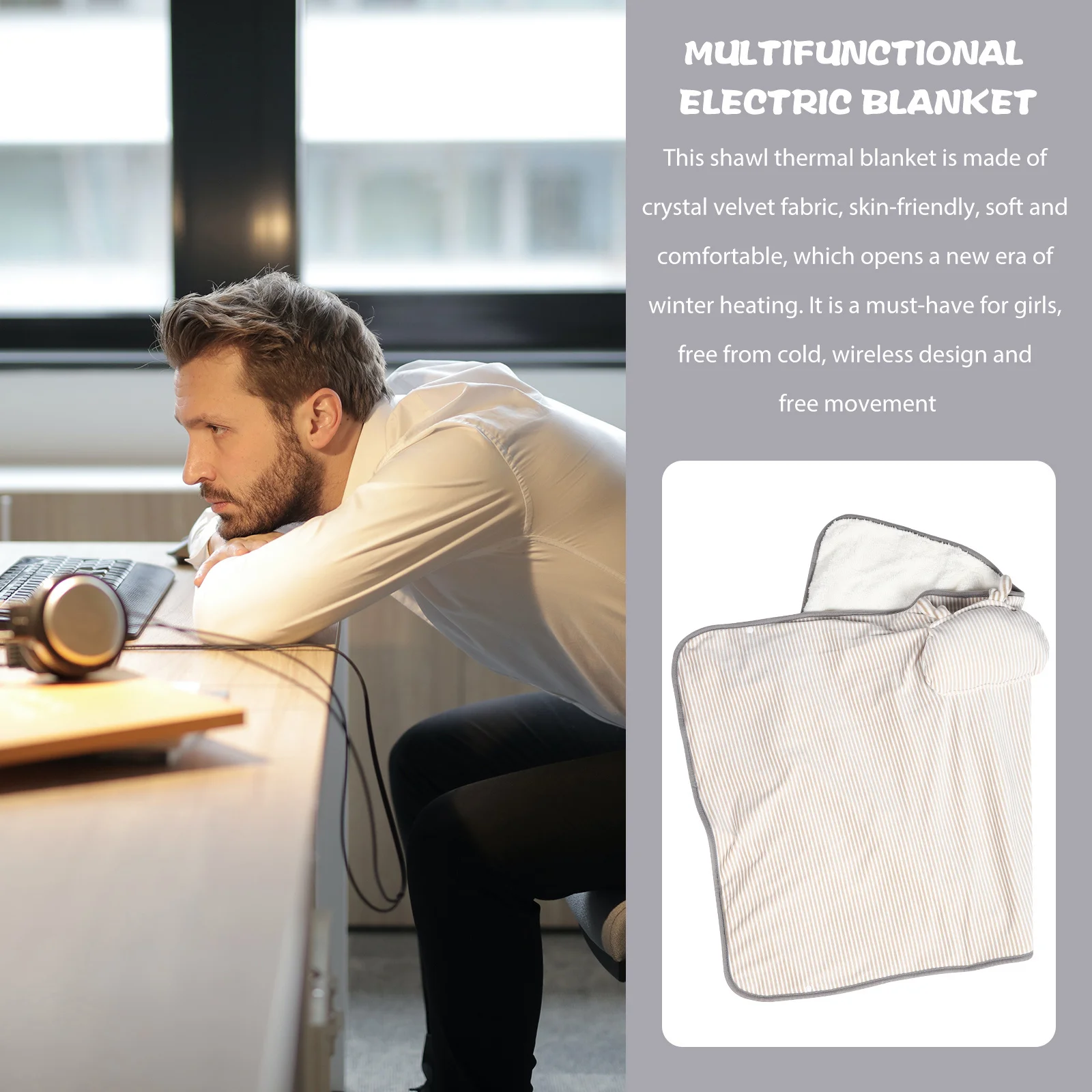 Office Warm Blanket Electric Heating Reusable Comfortable for Home Sofa Bedroom Winter Rv Use Electric Blanket
Office Warm Blanket Electric Heating Reusable Comfortable for Home Sofa Bedroom Winter Rv Use Electric Blanket