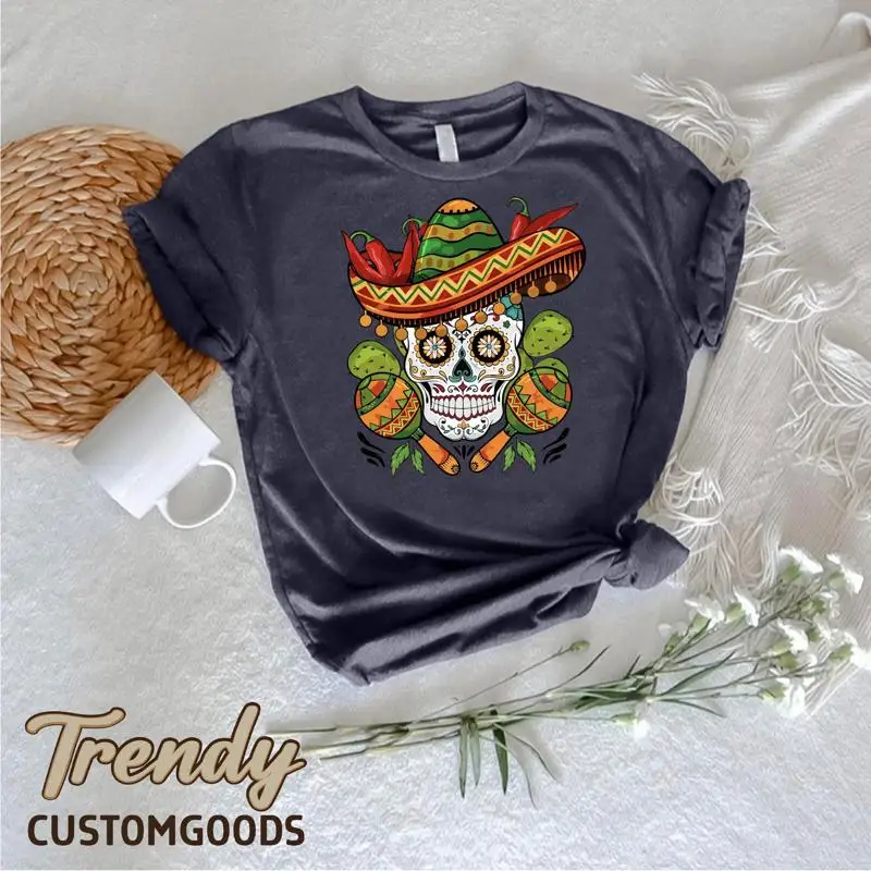 Western Mexican Skull T Shirt Cinco De Mayo Fiesta Festival For Women With Sombrero Funny Clothing
Western Mexican Skull T Shirt Cinco De Mayo Fiesta Festival For Women With Sombrero Funny Clothing