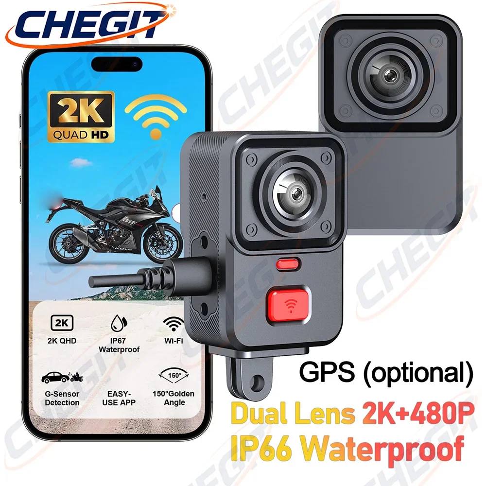 2 Camera Motorcycle DVR 2K HD WiFi & GPS Waterproof IP67 Loop Recording Camera HD Video Recorder Mountain Electric Bicycle Motor
2 Camera Motorcycle DVR 2K HD WiFi & GPS Waterproof IP67 Loop Recording Camera HD Video Recorder Mountain Electric Bicycle Motor