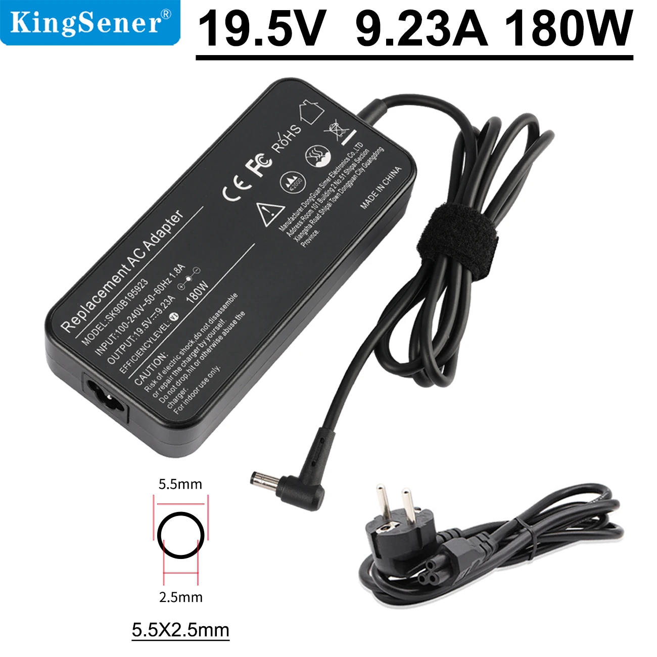 KingSener 19.5V 9.23A 180W 5.5*2.5mm Laptop Charger AC Power Adapter For ASUS ROG G75 G75VW GL502VT GL502V G75VX GL502 G750JMN
KingSener 19.5V 9.23A 180W 5.5*2.5mm Laptop Charger AC Power Adapter For ASUS ROG G75 G75VW GL502VT GL502V G75VX GL502 G750JMN