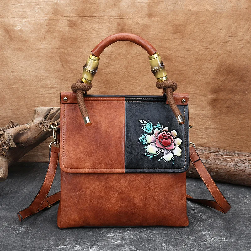 Chinese Style High Quality Leisure Women's Bags Handmade Large Capacity Cowhide Leisure Personality Chic Shoulder Bags
Chinese Style High Quality Leisure Women's Bags Handmade Large Capacity Cowhide Leisure Personality Chic Shoulder Bags