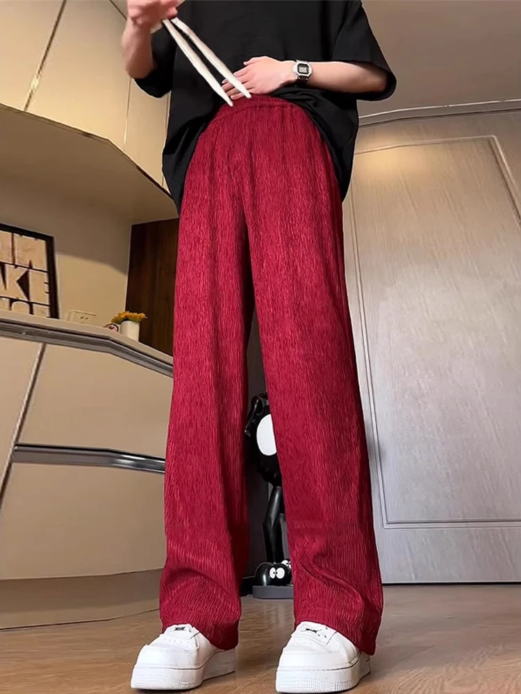 Мужские летние тонкие брюки из ледяного шелка цвета красного вина, в стиле американского хип-хопа, с драпировкой, свободного прямого кроя, повседневные, CleanFit Sle
Мужские летние тонкие брюки из ледяного шелка цвета красного вина, в стиле американского хип-хопа, с драпировкой, свободного прямого кроя, повседневные, CleanFit Sle