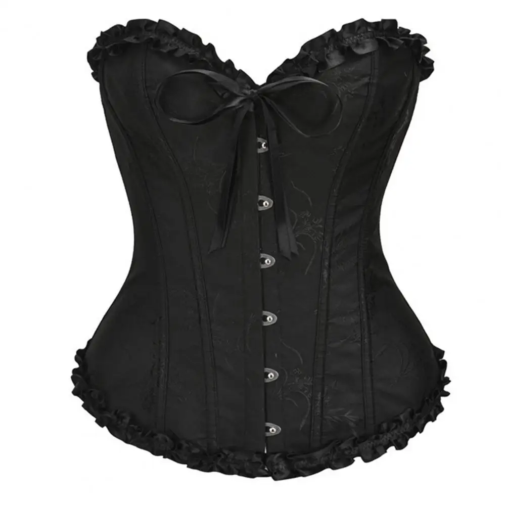 Women Corset Top Shapewear Waist Cincher Gothic Overbust Strapless Bra Ruffle Lace-up Boned Bustier Girdle Overbust Underwear
Women Corset Top Shapewear Waist Cincher Gothic Overbust Strapless Bra Ruffle Lace-up Boned Bustier Girdle Overbust Underwear