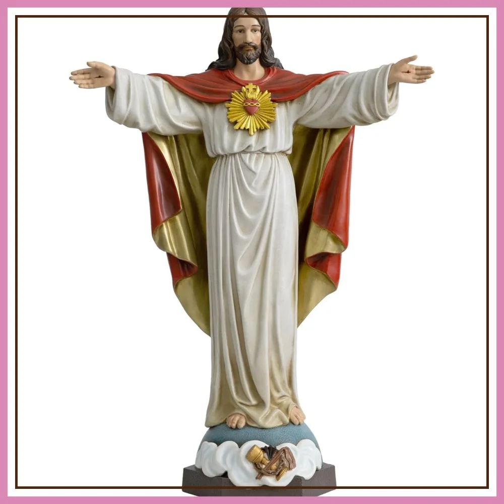 22.5 Inch Jesus Statue for Garden, Hand Painted Sacred Heart Home Decor
22.5 Inch Jesus Statue for Garden, Hand Painted Sacred Heart Home Decor
