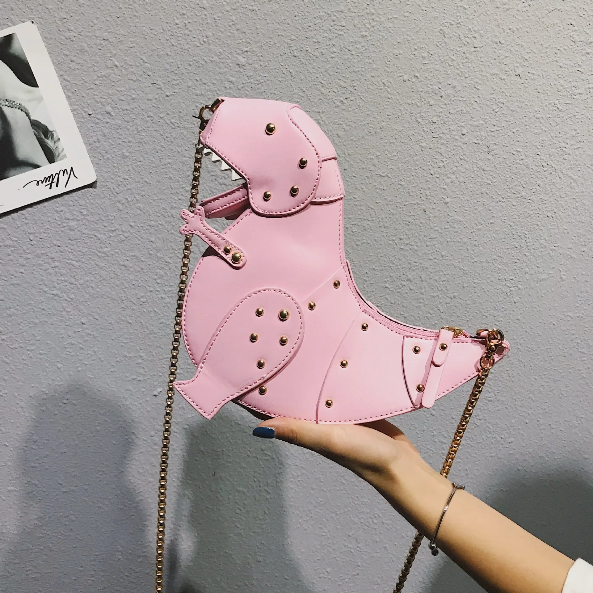 Fashion Dinosaur Design Rivets Women's Purses and Handbags Shoulder Chain Bag Designer Small Crossbody Bag Female Clutch Bag
Fashion Dinosaur Design Rivets Women's Purses and Handbags Shoulder Chain Bag Designer Small Crossbody Bag Female Clutch Bag