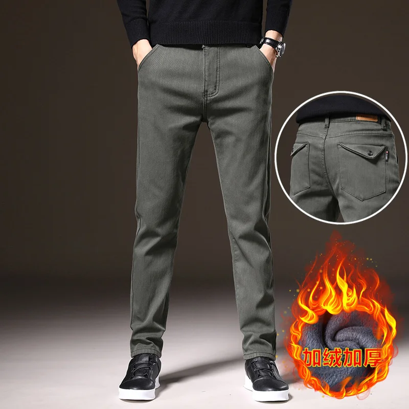 Men's Winter Casual Long Fleece Pencil Pants Solid Stretch Thermal Warm Cotton Trousers for Male
Men's Winter Casual Long Fleece Pencil Pants Solid Stretch Thermal Warm Cotton Trousers for Male