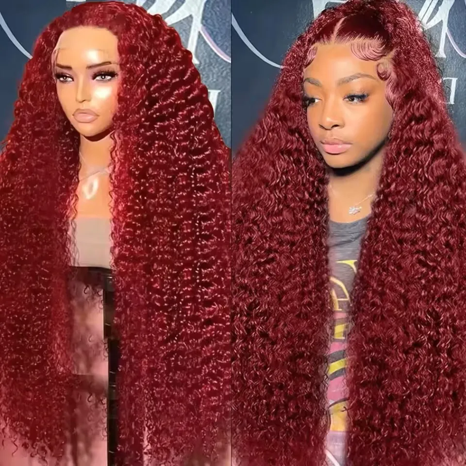 High Density 250% 99J Burgundy Deep Wave 13x6 HD Lace Front Human Hair 40 Inch Water Curly 13x4 Red Colored Lace Frontal Wigs
High Density 250% 99J Burgundy Deep Wave 13x6 HD Lace Front Human Hair 40 Inch Water Curly 13x4 Red Colored Lace Frontal Wigs