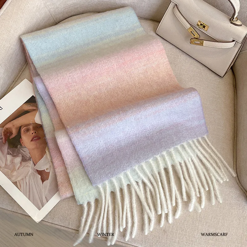 2025 Winter Women Scarves Long Warm Gradient Imitaion Cashmere Hijab Solid Lady Shawl Wrap Female Pashmina Bandana Head Scarf
2025 Winter Women Scarves Long Warm Gradient Imitaion Cashmere Hijab Solid Lady Shawl Wrap Female Pashmina Bandana Head Scarf