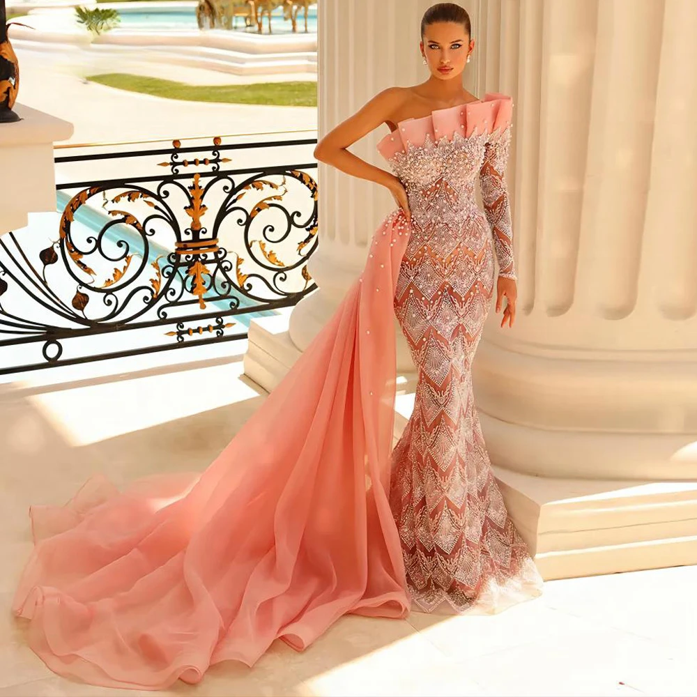 Unique Design Mermaid Evening Dresses One Shoulder Pearls Formal Dress Pageant Sequins Long Party Dresses For Women 2023
Unique Design Mermaid Evening Dresses One Shoulder Pearls Formal Dress Pageant Sequins Long Party Dresses For Women 2023