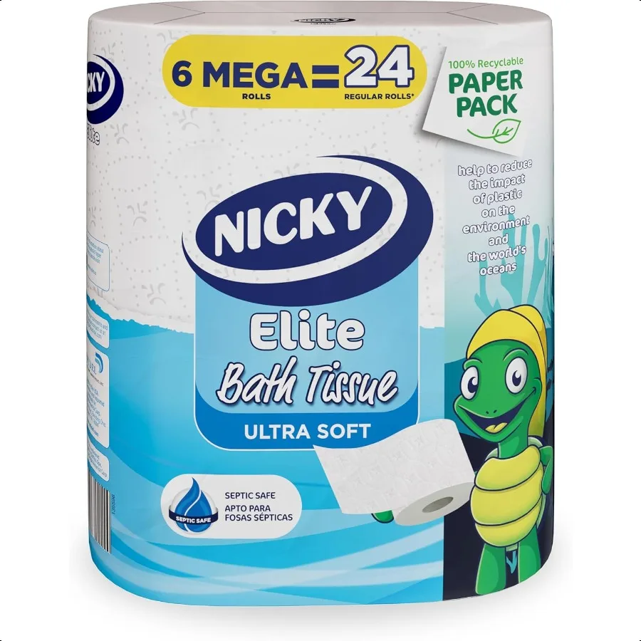 Elite Toilet Paper with Recyclable Paper Packaging 36 Ultra Soft Mega Rolls = 144 regular rolls
Elite Toilet Paper with Recyclable Paper Packaging 36 Ultra Soft Mega Rolls = 144 regular rolls