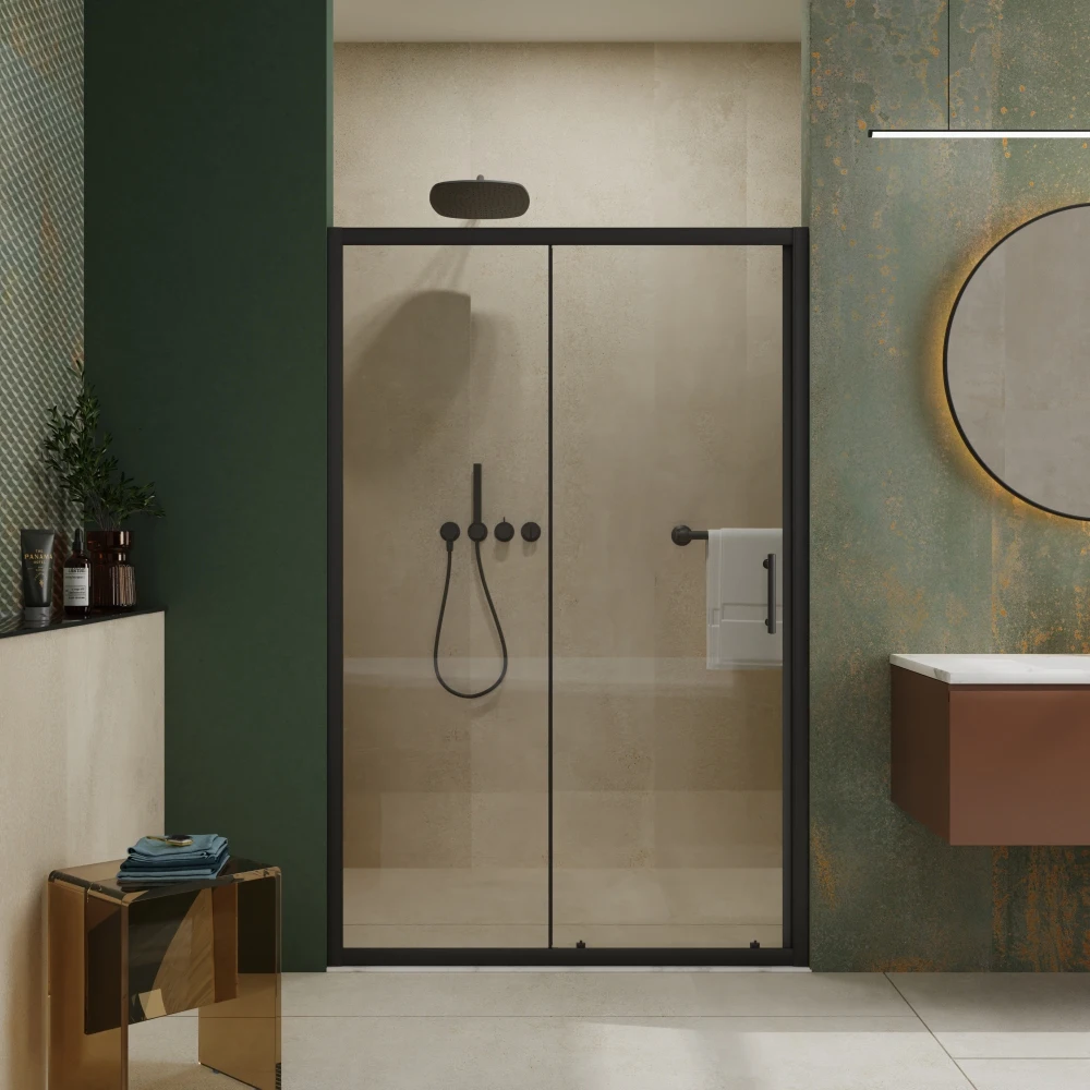 48.in W x 72.in H Single Sliding Shower Door, 1/5 inch Thick Clear Tempered Glass Shower Door with Stainless Steel Handle, Black
48.in W x 72.in H Single Sliding Shower Door, 1/5 inch Thick Clear Tempered Glass Shower Door with Stainless Steel Handle, Black