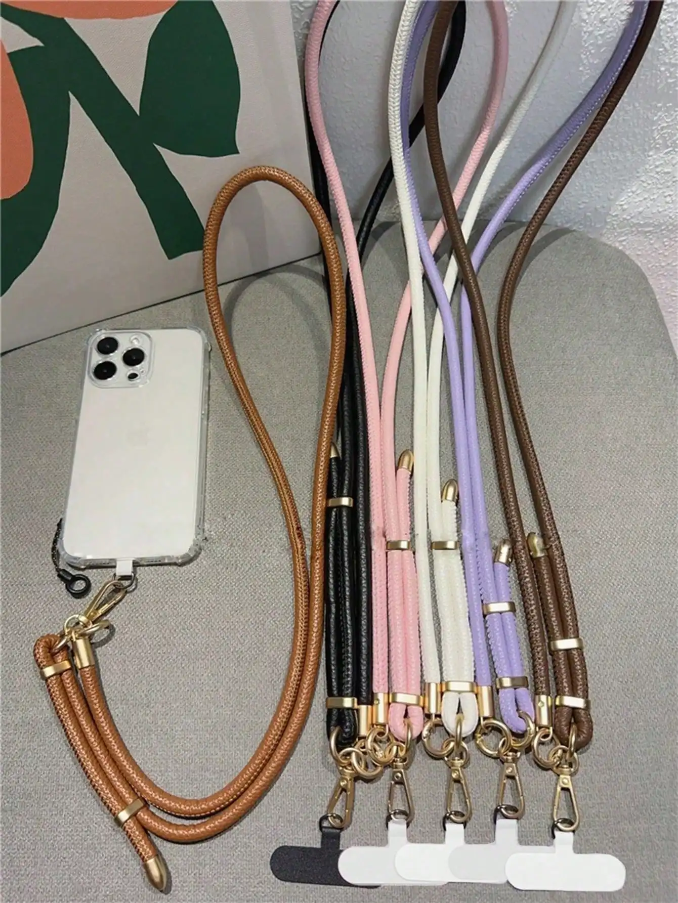 1pc Plain Leather Long Neck Strap Lanyard With Metal Clasp, Durable Crossbody Phone Hanging Cord Gifts For Mother, Family, Friends, Birthday, Holiday Phone Charm, Phone Chain
1pc Plain Leather Long Neck Strap Lanyard With Metal Clasp, Durable Crossbody Phone Hanging Cord Gifts For Mother, Family, Friends, Birthday, Holiday Phone Charm, Phone Chain
