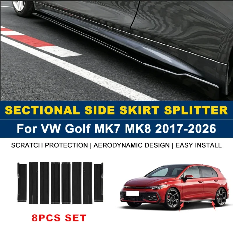 2m Sectional Side Skirt Extension Lips Side Spoiler, Car Exterior Modified Upgrade Kit For Volkswagen VW Golf MK7 MK8 2017-2026
2m Sectional Side Skirt Extension Lips Side Spoiler, Car Exterior Modified Upgrade Kit For Volkswagen VW Golf MK7 MK8 2017-2026