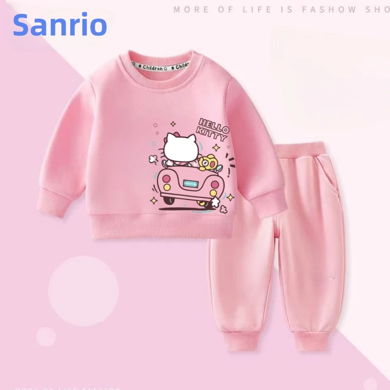 Sanrio, осенний комплект одежды для маленьких девочек, детские толстовки с принтом «Hello Kitty», пуловер, топ и штаны, костюм из 2 предметов, детская одежда
Sanrio, осенний комплект одежды для маленьких девочек, детские толстовки с принтом «Hello Kitty», пуловер, топ и штаны, костюм из 2 предметов, детская одежда