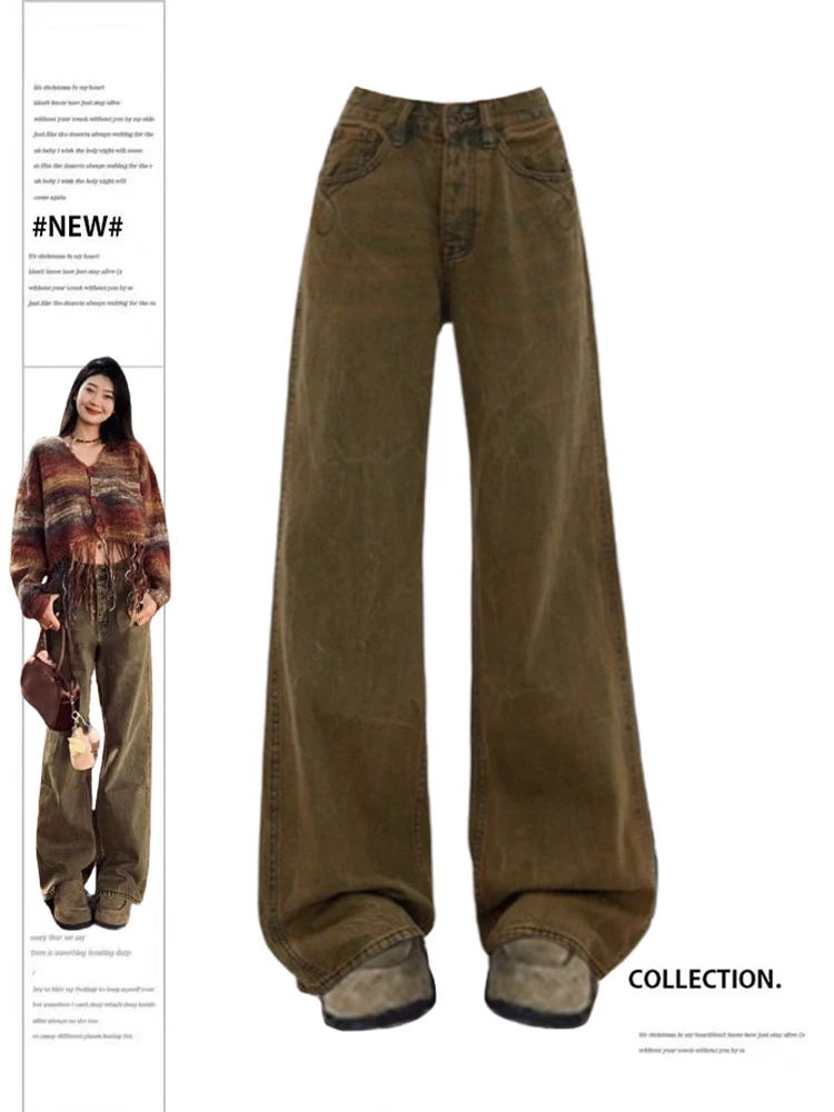 Women's Dark Brown Baggy Jeans Vintage Oversize High Waist Cowboy Pants Harajuku Denim Trousers 90s Y2k Emo 2000s Trashy Clothes
Women's Dark Brown Baggy Jeans Vintage Oversize High Waist Cowboy Pants Harajuku Denim Trousers 90s Y2k Emo 2000s Trashy Clothes