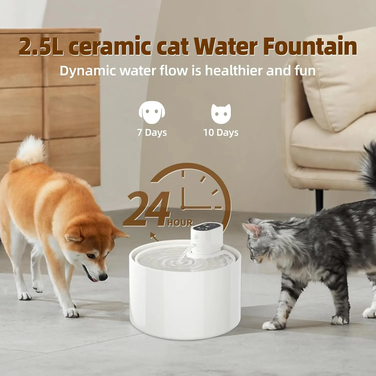 2.5L Wireless Stainless Steel Cat Water Fountain Auto Sensor Drinking Fountain For Cat Dog Pet Water Dispenser Accessories
2.5L Wireless Stainless Steel Cat Water Fountain Auto Sensor Drinking Fountain For Cat Dog Pet Water Dispenser Accessories