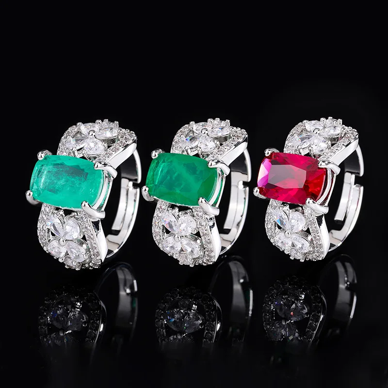 European and American Fashion Babi Jade Ring for Women, Emerald and Ruby Adjustable Open Finger Ring
European and American Fashion Babi Jade Ring for Women, Emerald and Ruby Adjustable Open Finger Ring