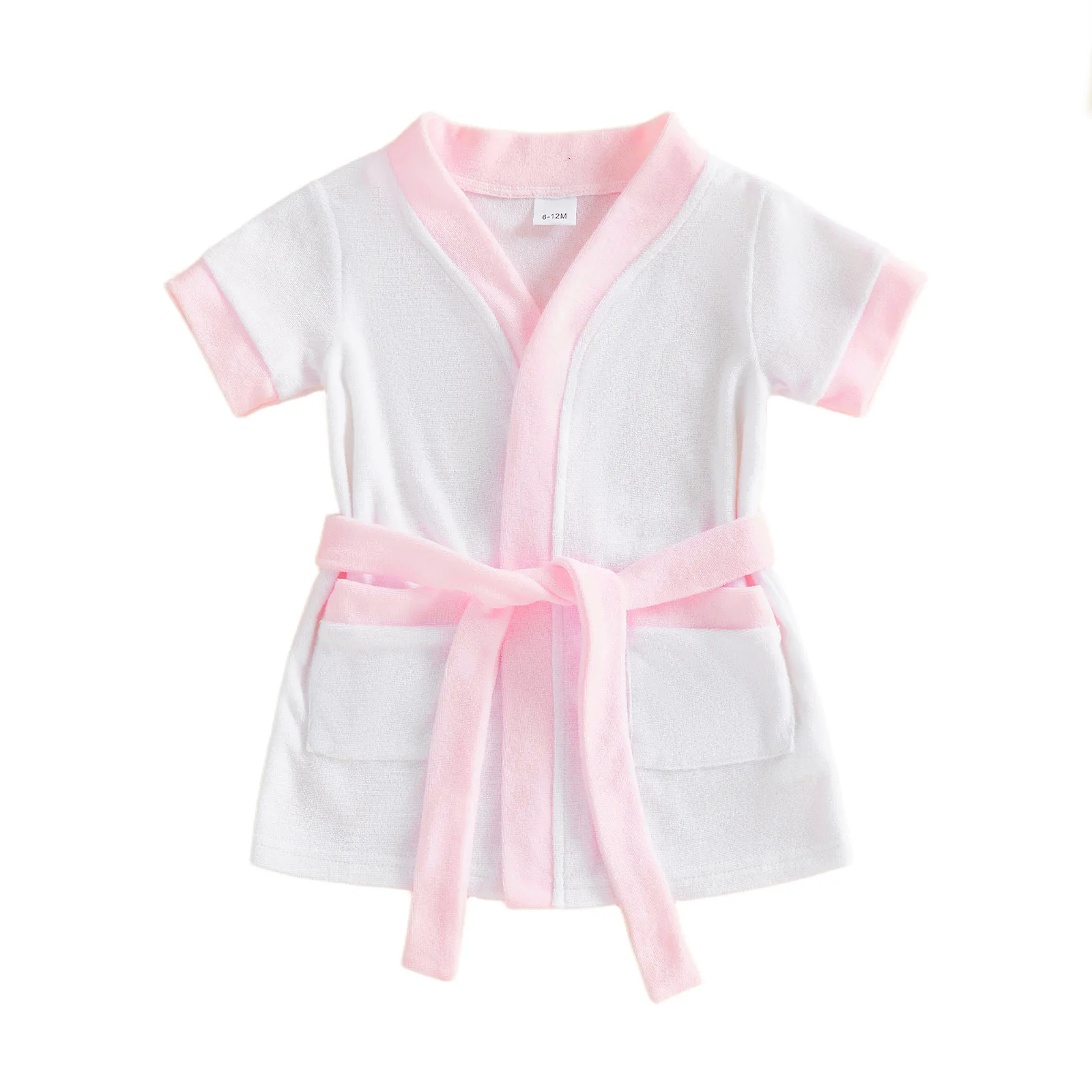 Baby Bath Robe Short Sleeve Contrast Color Infant Robe with Belt for Girls Boys
Baby Bath Robe Short Sleeve Contrast Color Infant Robe with Belt for Girls Boys