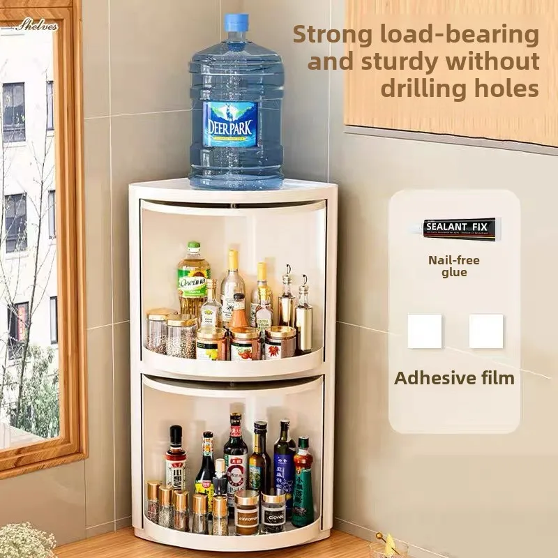 Kitchen shelf spice storage organizer countertop wall-mounted triangular rotating shelf diviners wall-mounted corner cabinet
Kitchen shelf spice storage organizer countertop wall-mounted triangular rotating shelf diviners wall-mounted corner cabinet
