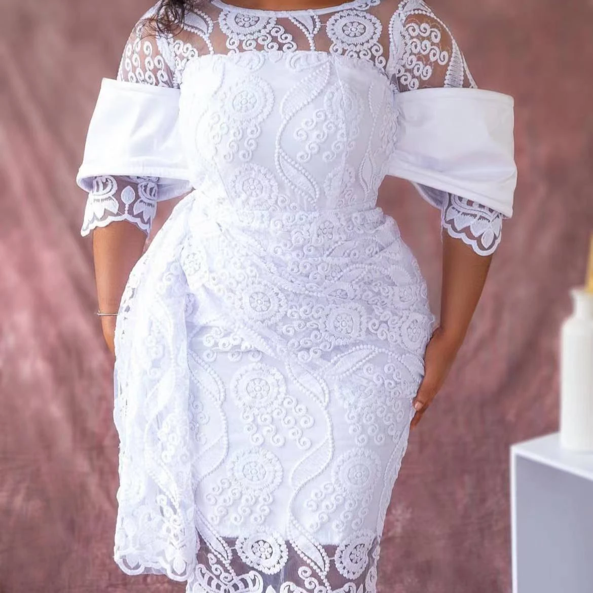 White Dress Women Mid Length Dresses Round Neck Half Sleeve Elegant Night High Waist Lace Temperament Vestidos Party Wedding
White Dress Women Mid Length Dresses Round Neck Half Sleeve Elegant Night High Waist Lace Temperament Vestidos Party Wedding