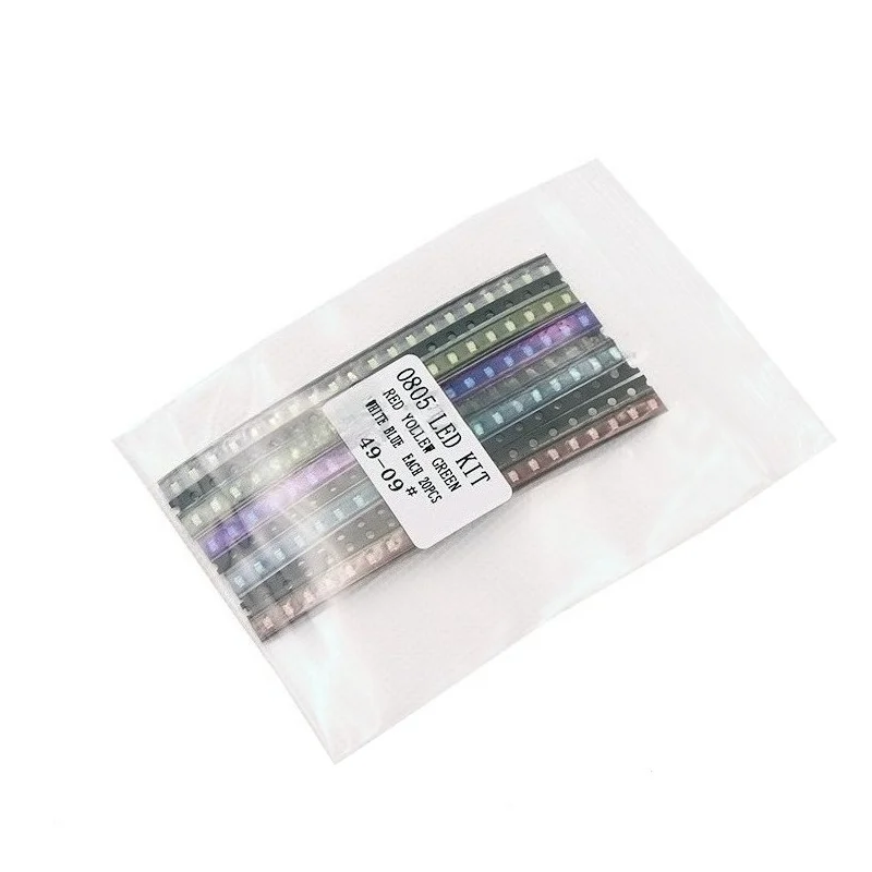 5Packs 500pcs 0805 Chip LED 5 Color Assortment 20pcs Each Red Yellow Blue Green White
5Packs 500pcs 0805 Chip LED 5 Color Assortment 20pcs Each Red Yellow Blue Green White