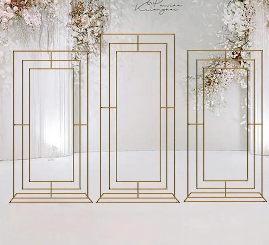 Gold-Plated Wedding Arch Iron Screen Personality Square Line Simulation Flower Stand For Wedding Party Decoration DIY Props
Gold-Plated Wedding Arch Iron Screen Personality Square Line Simulation Flower Stand For Wedding Party Decoration DIY Props