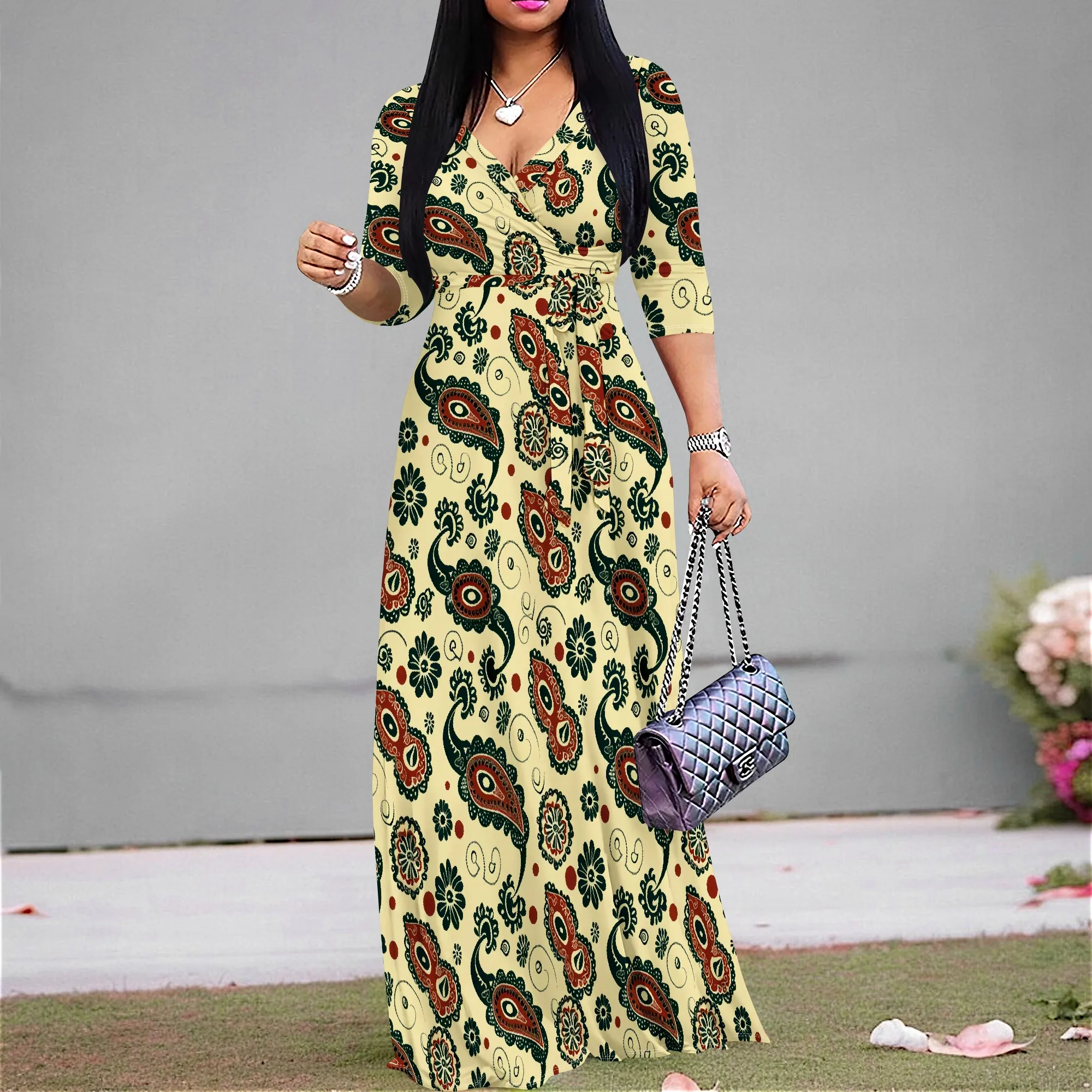 Paisley Print Maxi Dress Vintage Boho Style V-Neck Tie Waist Fall Thanksgiving Church Casual Outfit S-3XL
Paisley Print Maxi Dress Vintage Boho Style V-Neck Tie Waist Fall Thanksgiving Church Casual Outfit S-3XL