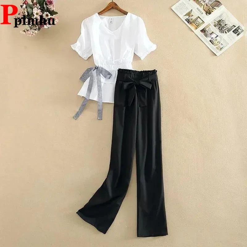 Свободные широкие брюки, комплект из 2 предметов, Oversiezd 4xl, летние женские брюки, новые повседневные топы с короткими рукавами и v-образным вырезом, Conjuntos
Свободные широкие брюки, комплект из 2 предметов, Oversiezd 4xl, летние женские брюки, новые повседневные топы с короткими рукавами и v-образным вырезом, Conjuntos