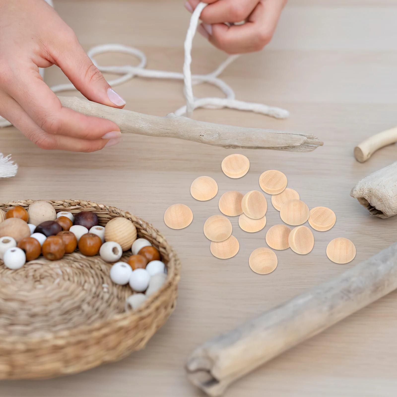 100Pcs Half Wooden Balls Round Craft Spheres for Jewelry DIY Home Decor Unfinished Wood Beads Solid Wood Beads
100Pcs Half Wooden Balls Round Craft Spheres for Jewelry DIY Home Decor Unfinished Wood Beads Solid Wood Beads