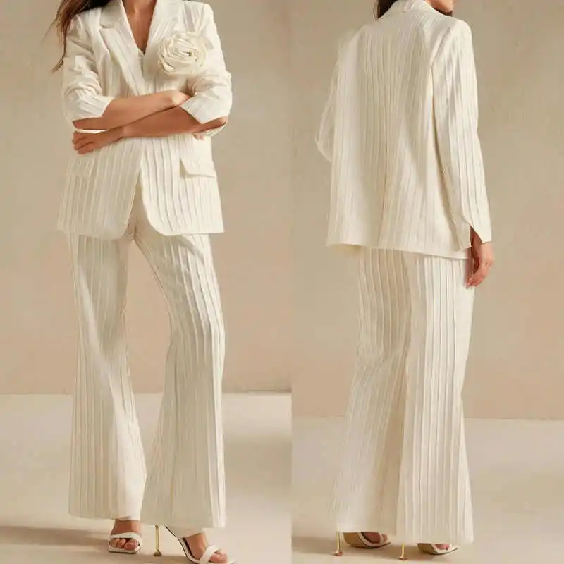 Fashion Handmade Flowers Women's Suits One Button Jacket Blazers Office Ladies Work Plus Size 2 Pieces Customized
Fashion Handmade Flowers Women's Suits One Button Jacket Blazers Office Ladies Work Plus Size 2 Pieces Customized