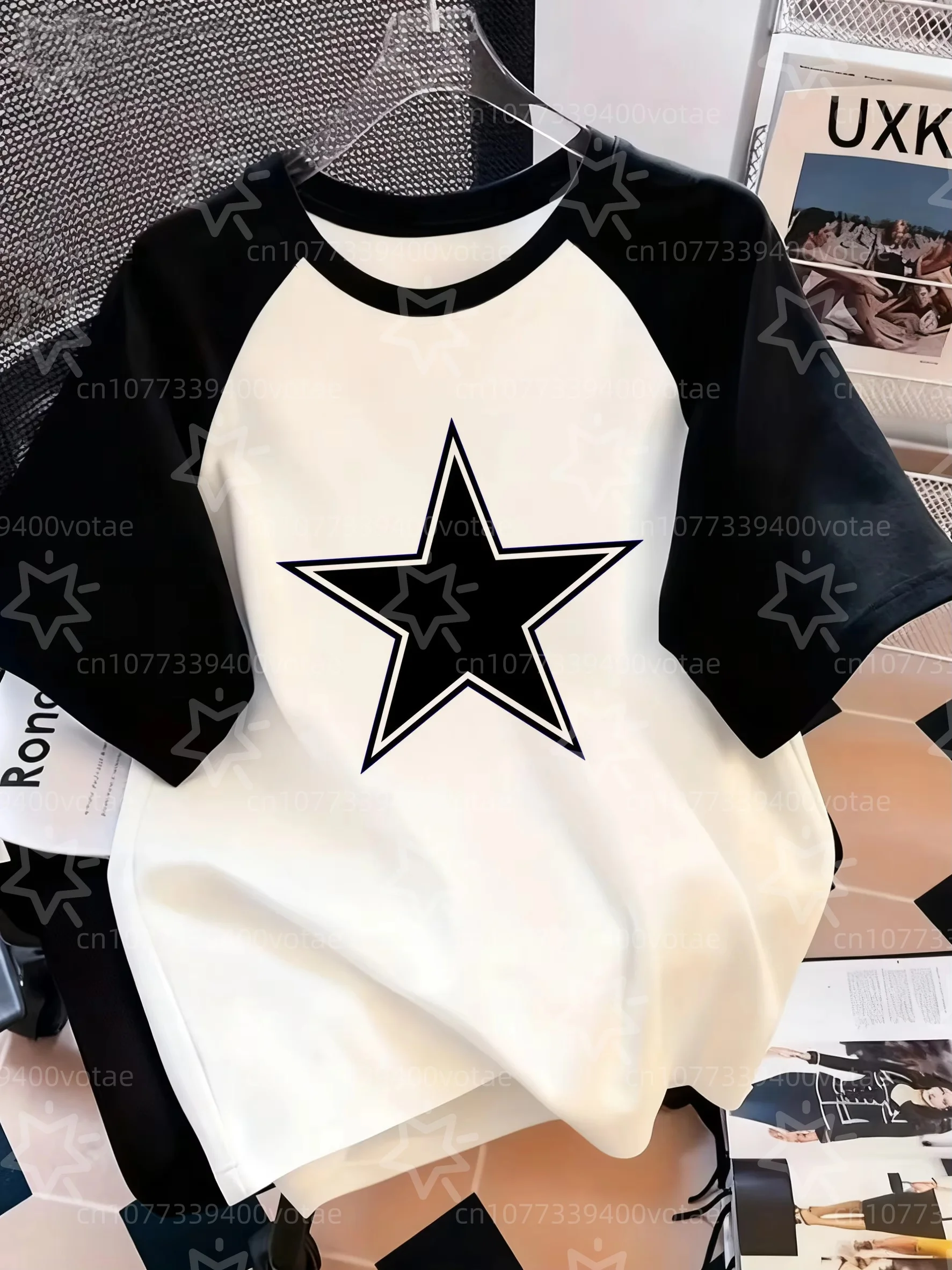 Plus Size Women's Y2k Star Design Pattern Printed T-shirts Summer Minimalist Casual Texture High Quality Loose Pullover Tops
Plus Size Women's Y2k Star Design Pattern Printed T-shirts Summer Minimalist Casual Texture High Quality Loose Pullover Tops