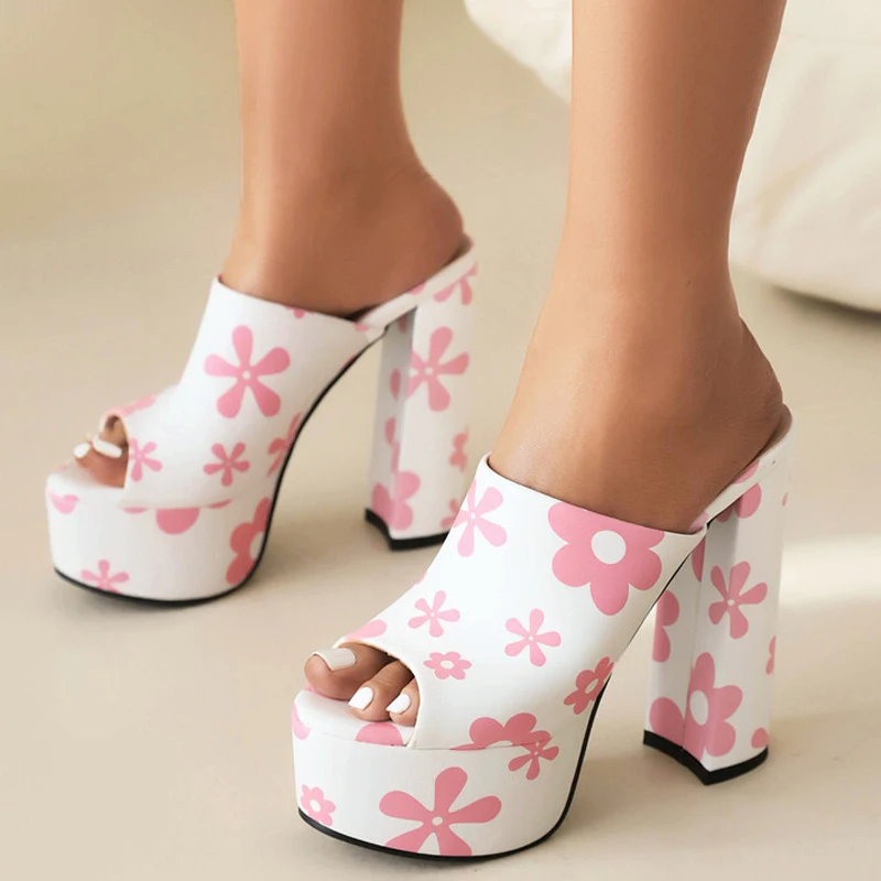Flower Print Women Floral High Chunky Heels Pumps Peep Toe Sandals Ladies Party Dress Thick Platform Shoes
Flower Print Women Floral High Chunky Heels Pumps Peep Toe Sandals Ladies Party Dress Thick Platform Shoes