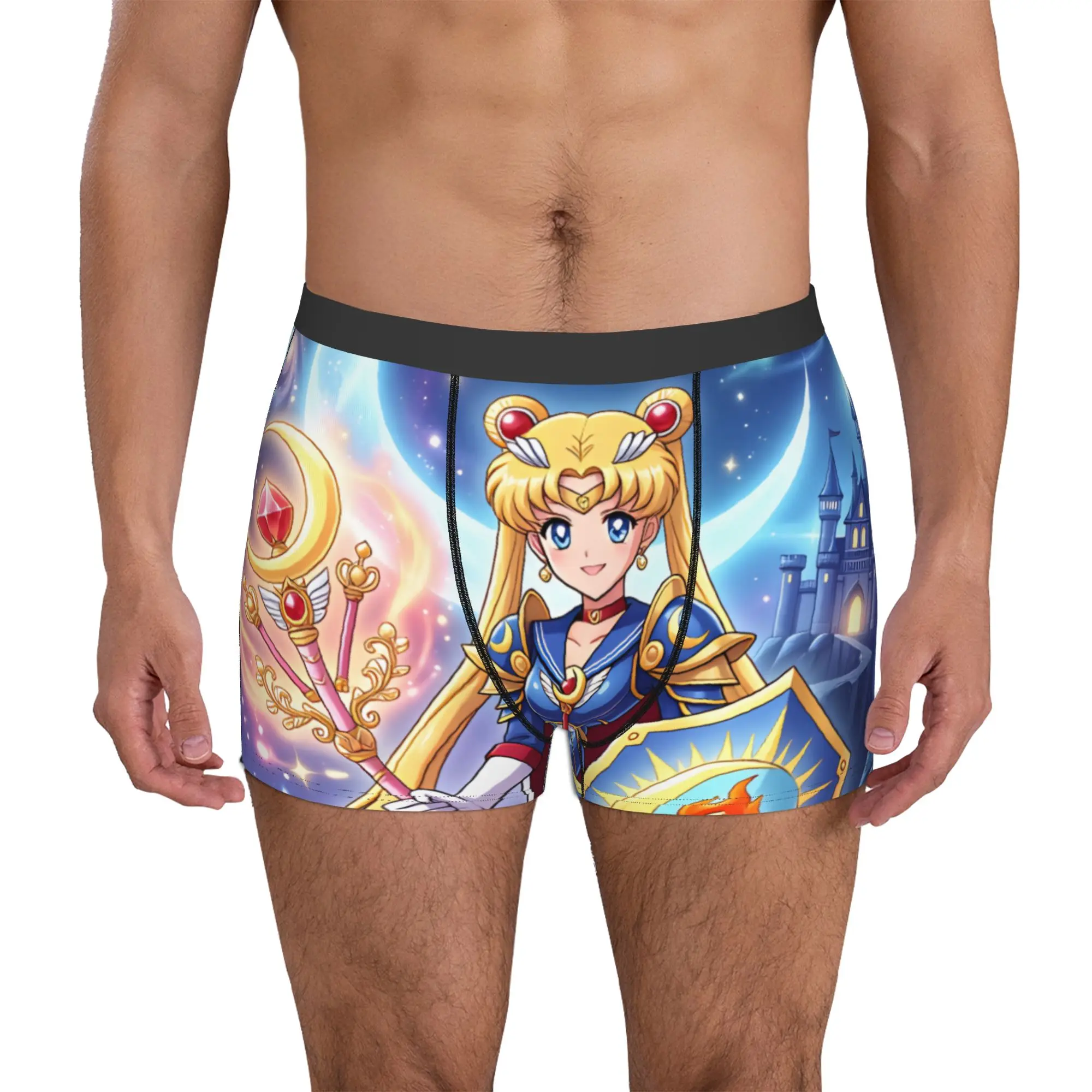 Male Fashion Sailor Moon Moon Stick Underwear Boxer Briefs Stretch Shorts Panties Underpants
Male Fashion Sailor Moon Moon Stick Underwear Boxer Briefs Stretch Shorts Panties Underpants
