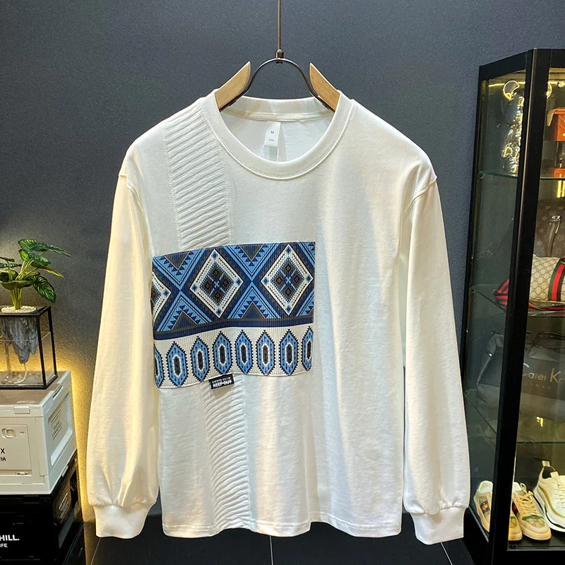 2024 autumn new fashion printed long sleeve T-shirt men's loose plus size crew neck hoodies sweater base shirt
2024 autumn new fashion printed long sleeve T-shirt men's loose plus size crew neck hoodies sweater base shirt
