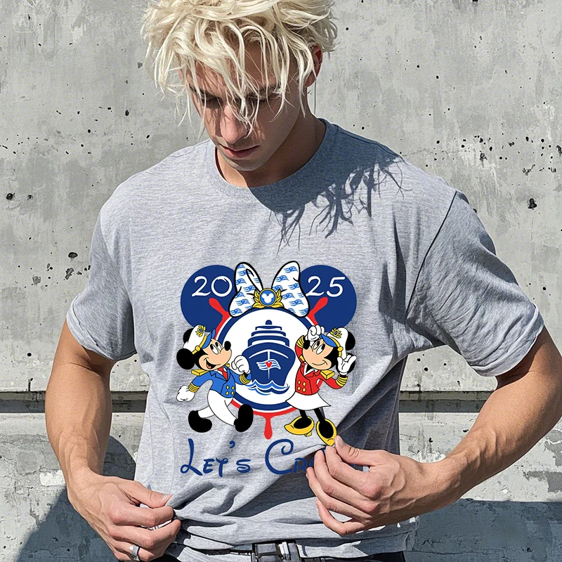 Let's Cruise 2025 Disney Captain Mickey Couple Print Adult Clothing Men's T-shirt Cotton Short Sleeve Casual Top
Let's Cruise 2025 Disney Captain Mickey Couple Print Adult Clothing Men's T-shirt Cotton Short Sleeve Casual Top