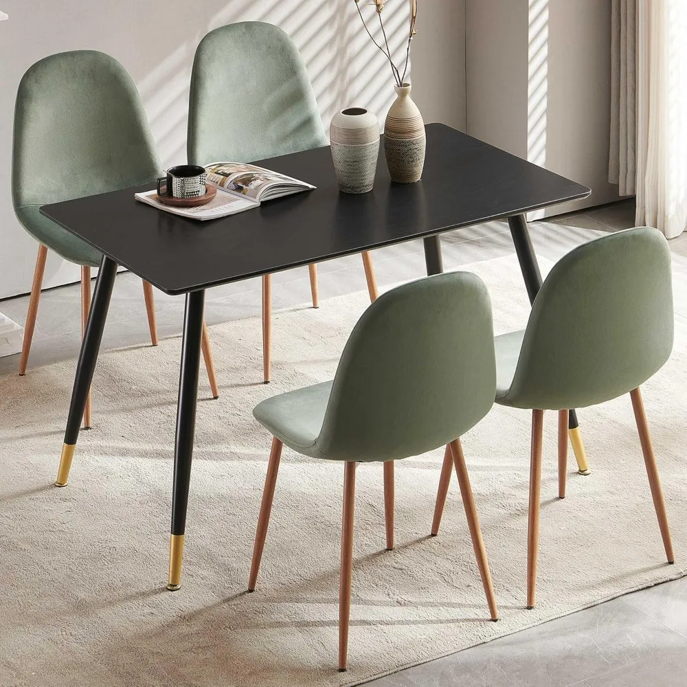 Home Kitchen Dining Room Set for 4, 5 PCS Dining Table Set, 47" Oblong Kitchen Table with MDF Black Wooden Borad, Customized
Home Kitchen Dining Room Set for 4, 5 PCS Dining Table Set, 47" Oblong Kitchen Table with MDF Black Wooden Borad, Customized