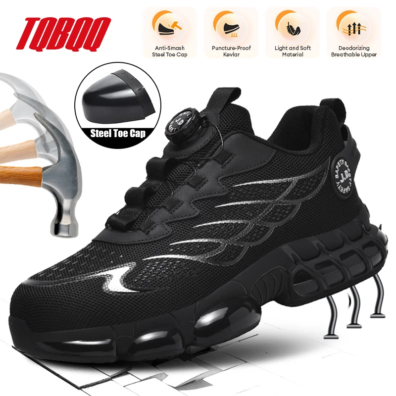 Men's Safety Work Shoes Anti-Smash Anti-Punciure High-Quality Mining Boots Rotating Button Steel Toe Work Footwear for Women
Men's Safety Work Shoes Anti-Smash Anti-Punciure High-Quality Mining Boots Rotating Button Steel Toe Work Footwear for Women