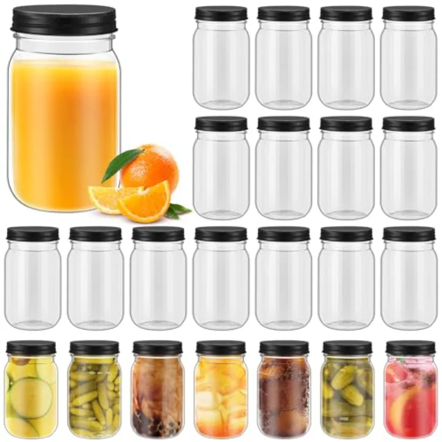 24 Pieces 16 oz Clear Plastic Mason Jars with Lids Refillable Mason Cocktail Cup Empty Canning Overnight Oats Container Plastic
24 Pieces 16 oz Clear Plastic Mason Jars with Lids Refillable Mason Cocktail Cup Empty Canning Overnight Oats Container Plastic
