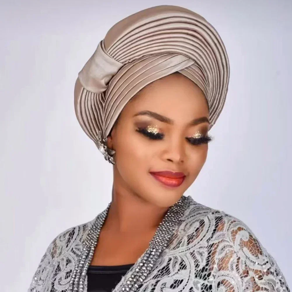 2024 African Auto Gele Headtie Women Turban Cap Raw Silk Nigeria Autogele Wedding Party Gele Headwear Female Head Wraps Ready
2024 African Auto Gele Headtie Women Turban Cap Raw Silk Nigeria Autogele Wedding Party Gele Headwear Female Head Wraps Ready