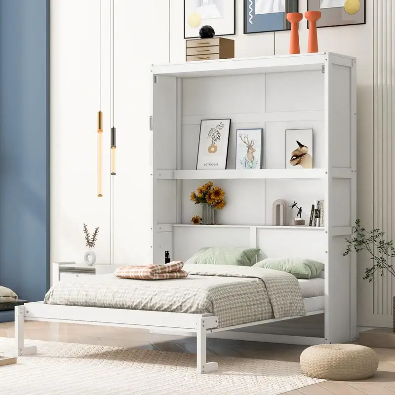 Полноразмерная кровать Murphy с полками белого цвета
Полноразмерная кровать Murphy с полками белого цвета