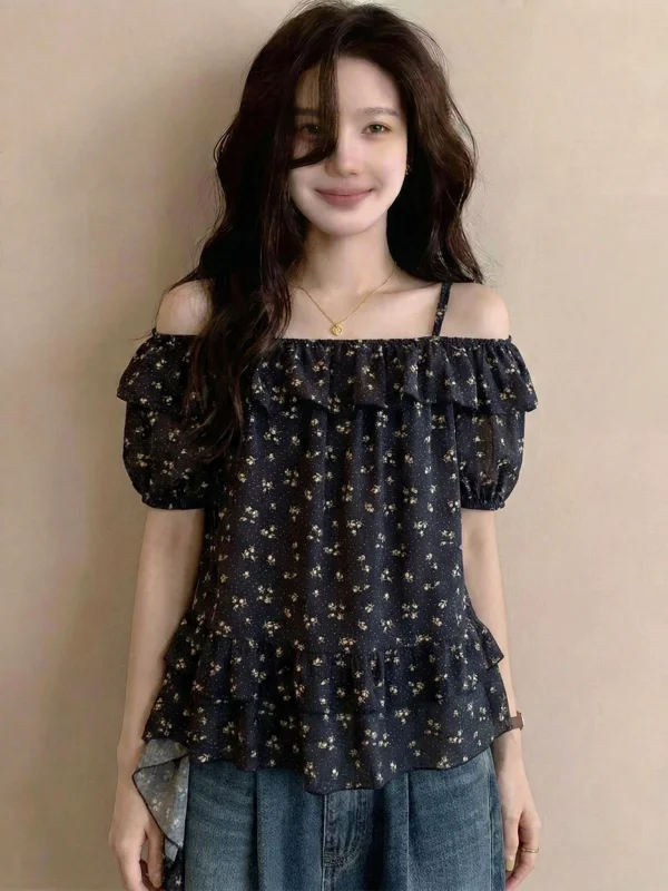 Floral Lace Trim One Shoulder Chiffon Shirt Women's Summer New Style plus Size Beautiful Top Korean Style Commute Fashion
Floral Lace Trim One Shoulder Chiffon Shirt Women's Summer New Style plus Size Beautiful Top Korean Style Commute Fashion